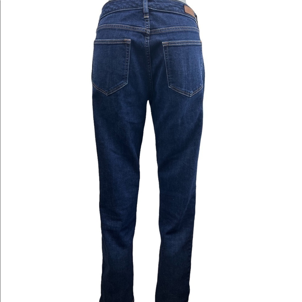 Lands’ End Fit 1 Slim Leg Blue Dark Denim Mid Rise Skinny Stretch Jeans Women 8 - Picture 2 of 15